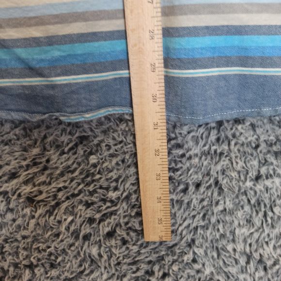 American Eagle Shirt Men XLarge Blue Striped Casual Button Up Collar Long Sleeve - Picture 8 of 8